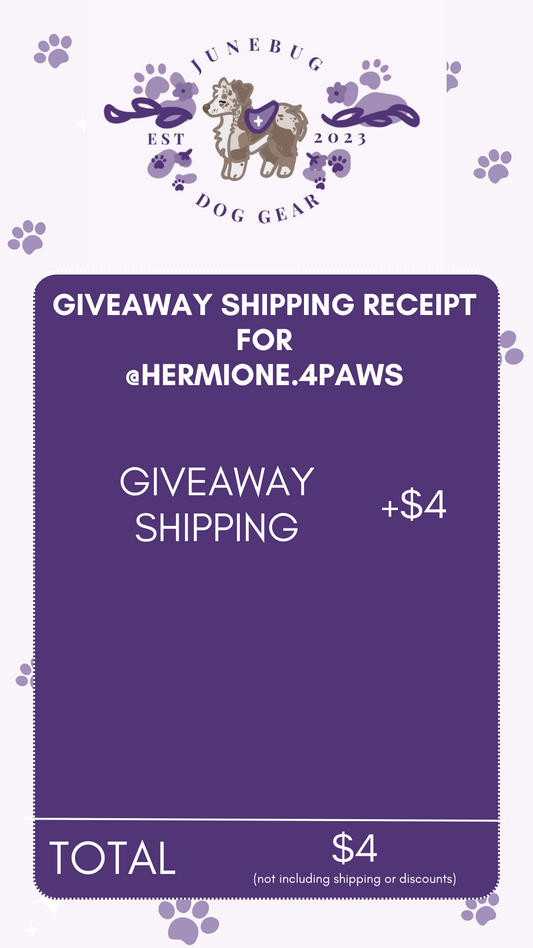 Giveaway Shipping for @Hermione.4Paws